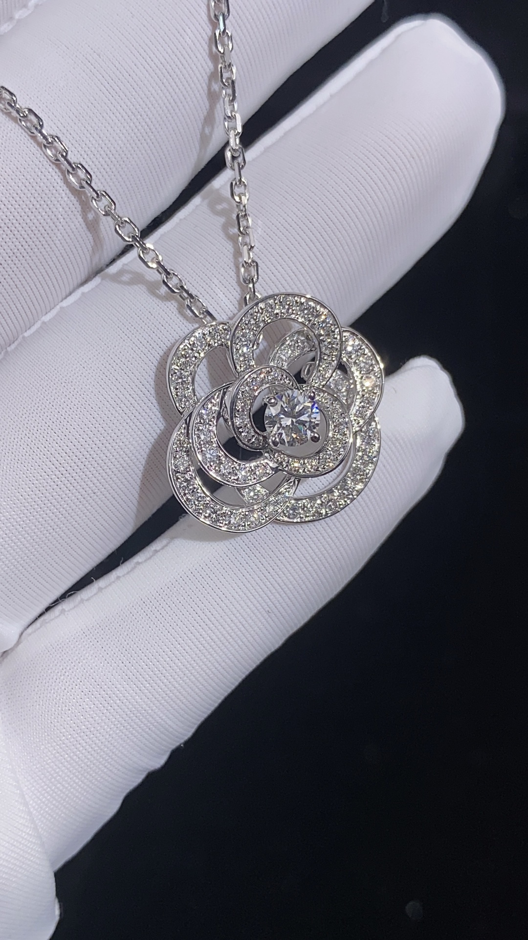 Chanel Full-diamond Camellia Necklace