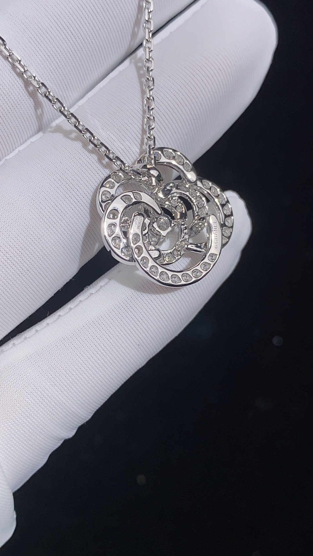 Chanel Full-diamond Camellia Necklace