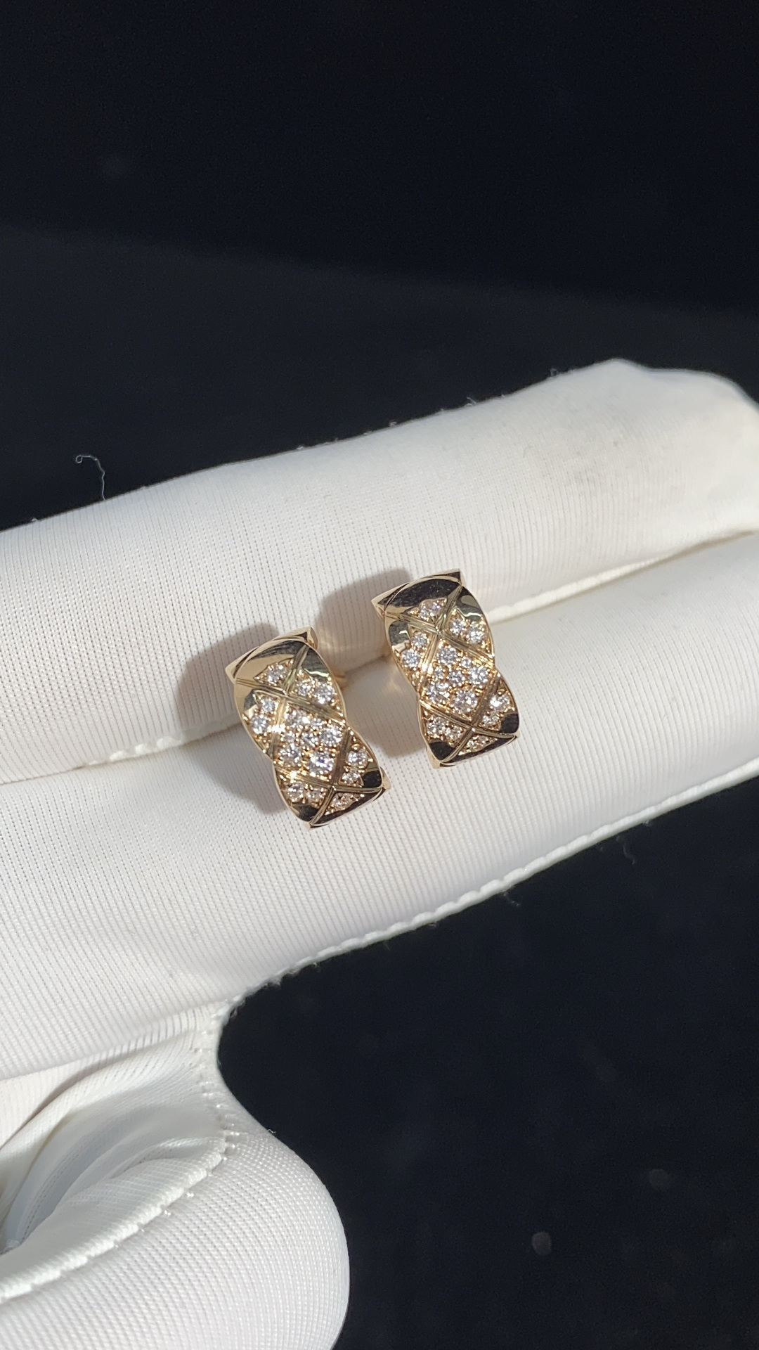 Chanel Diamond Quilted Earrings