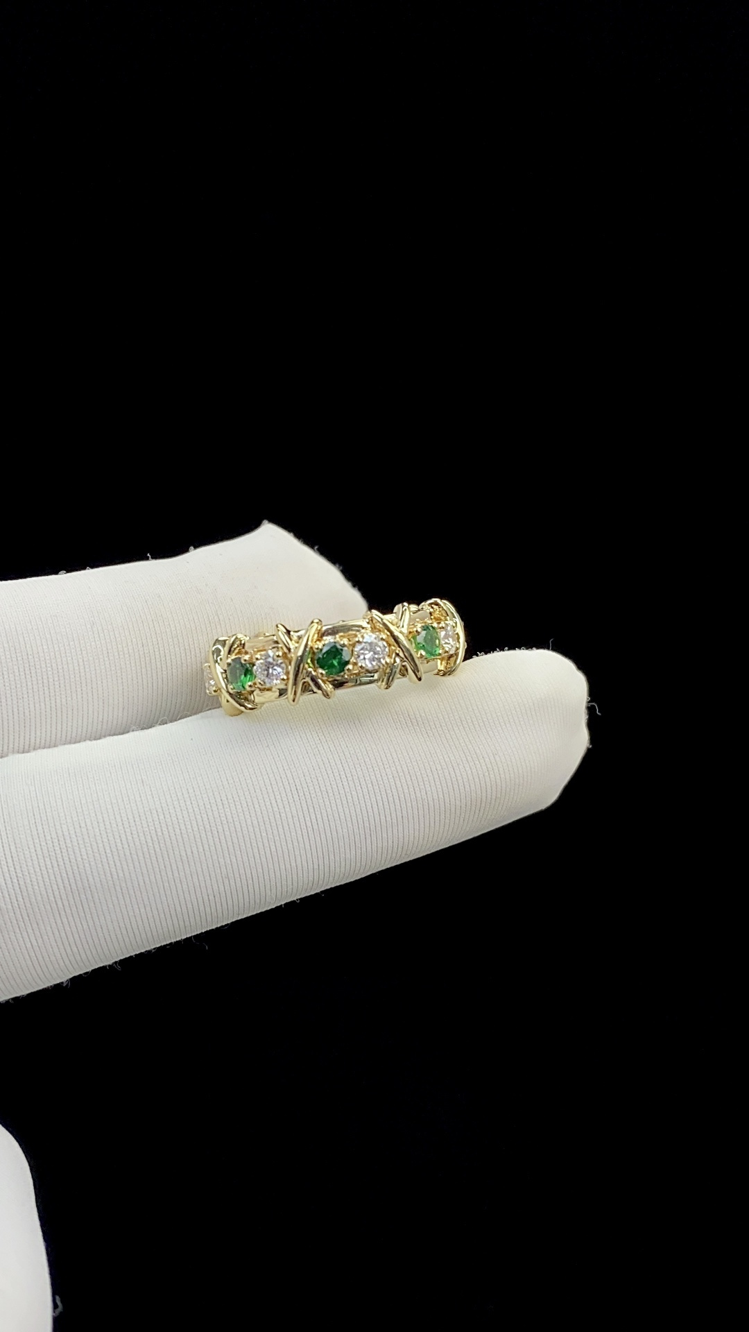 Tiffany Sixteen-Stone Emerald Ring