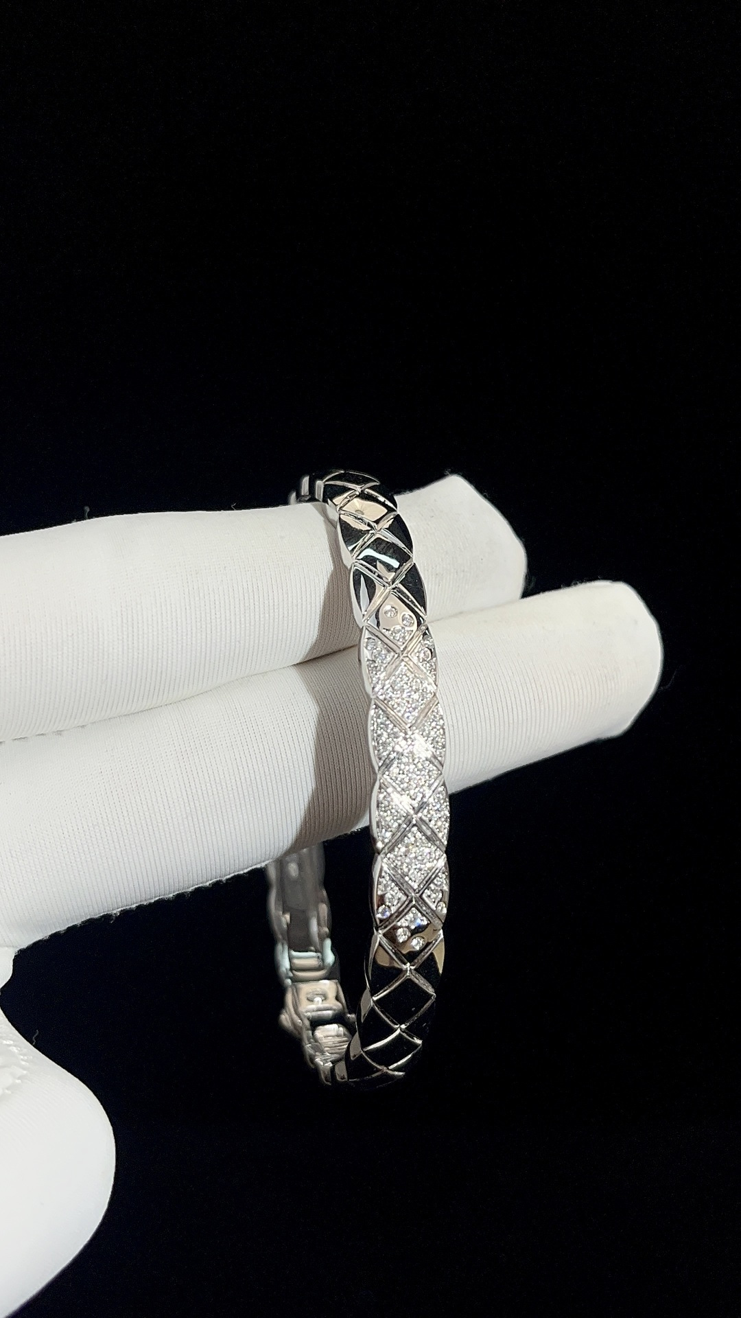 Chanel Diamond Cross Bangle