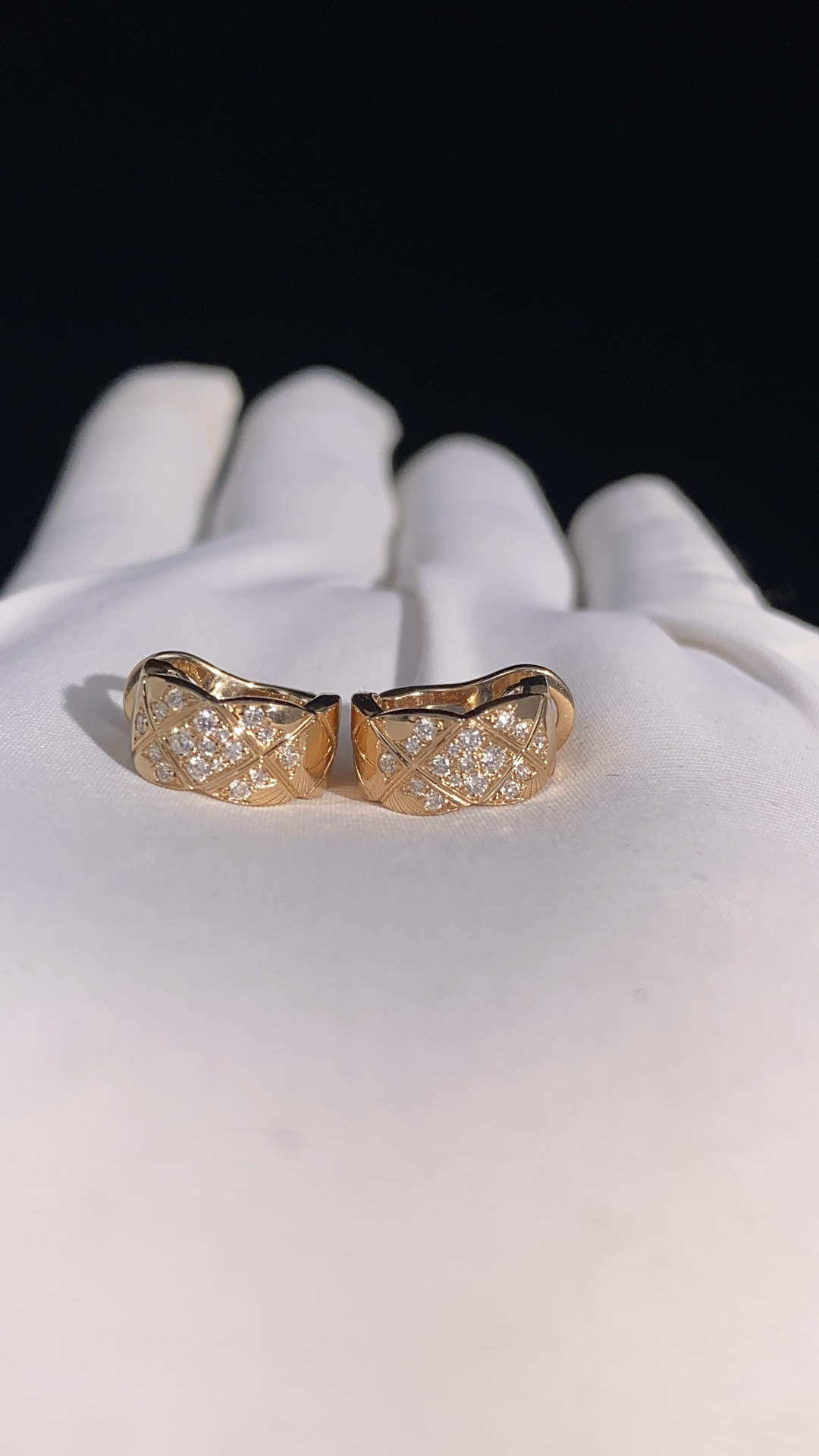 Chanel Diamond Quilted Earrings