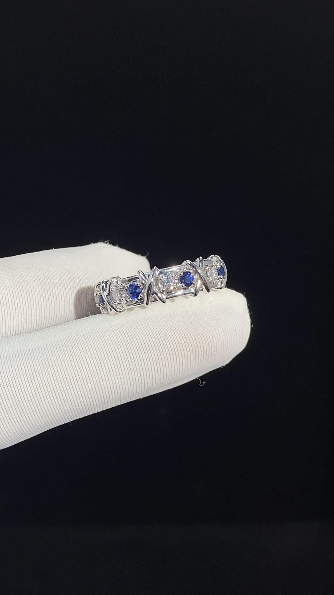 Tiffany Sixteen-Stone Sapphire Ring