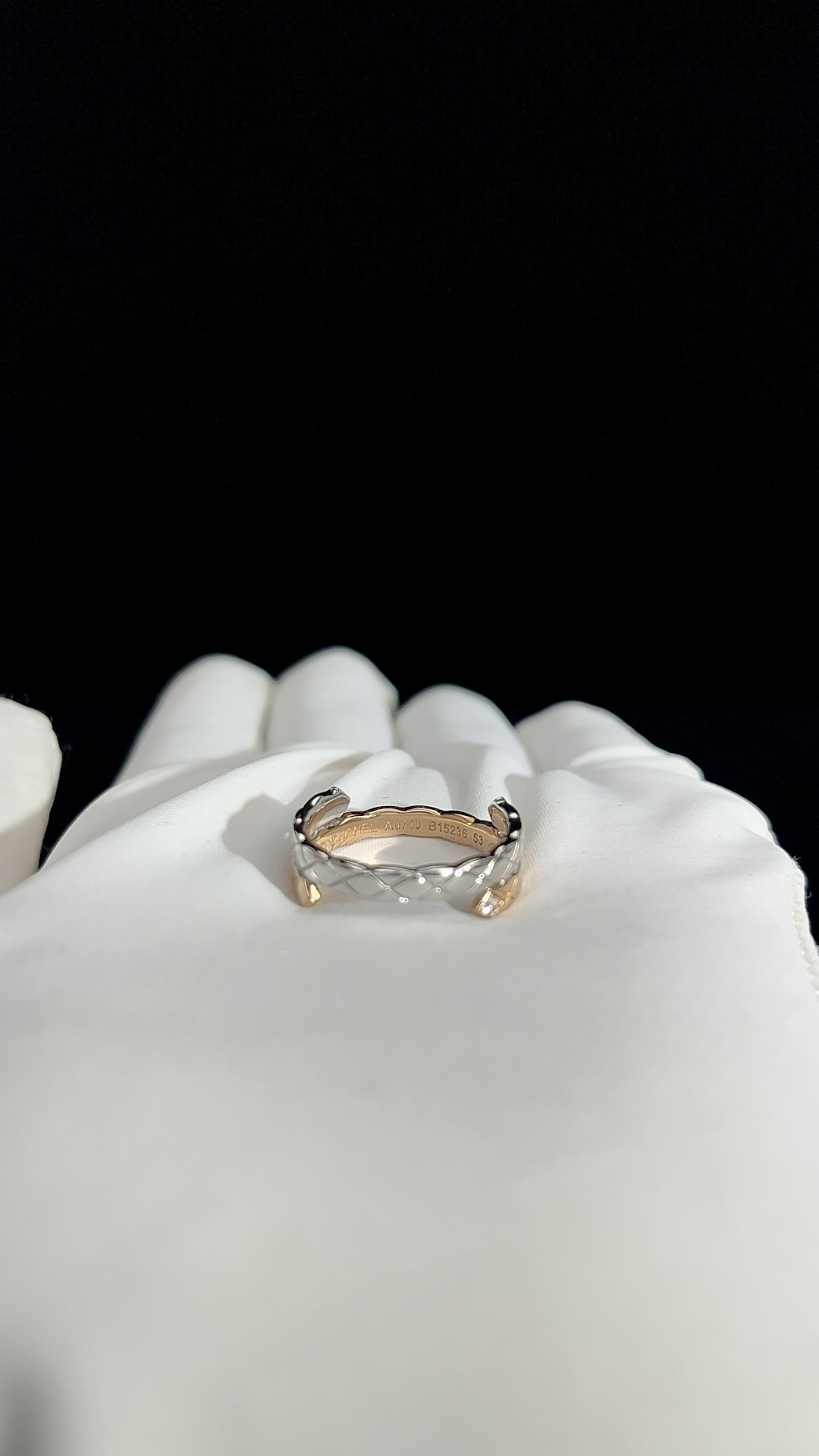 Chanel Two-tone Quilted Ring