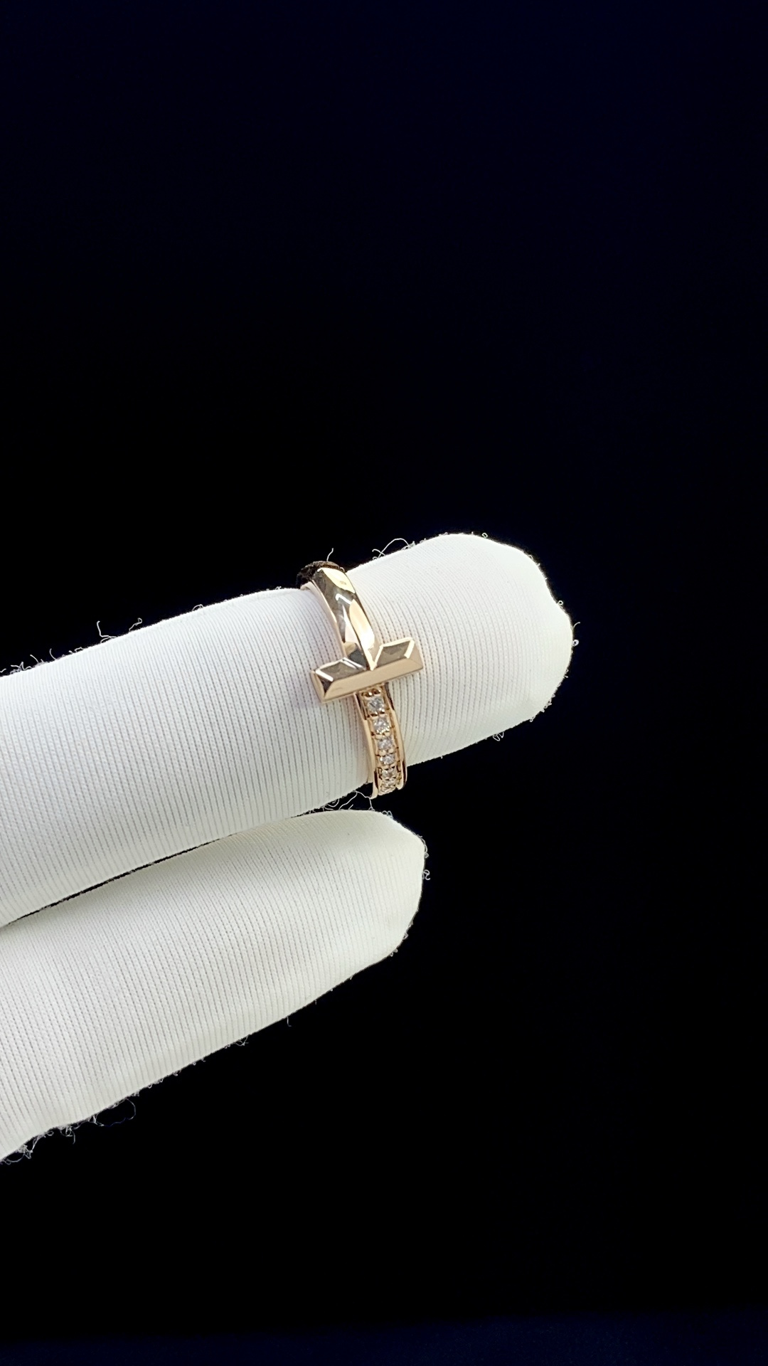 Tiffany Half-diamond Letter Ring