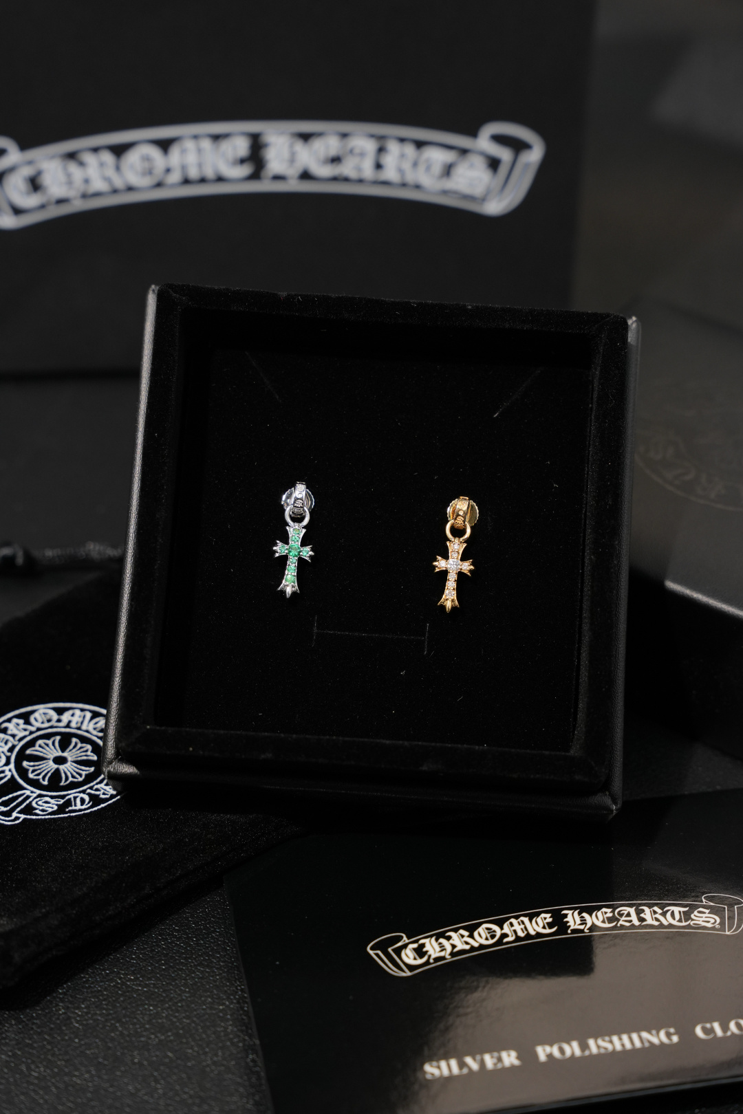 Chrome Hearts Cross Stud Earrings