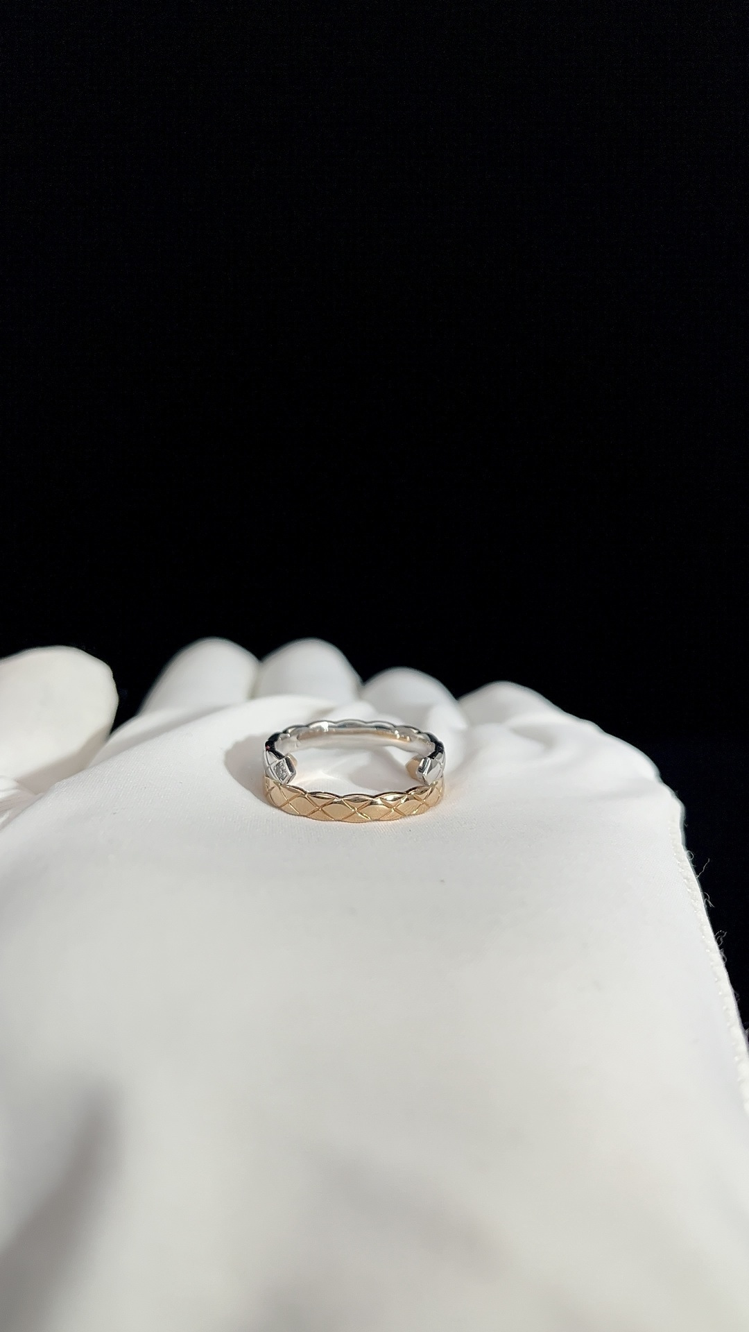 Chanel Two-tone Quilted Ring