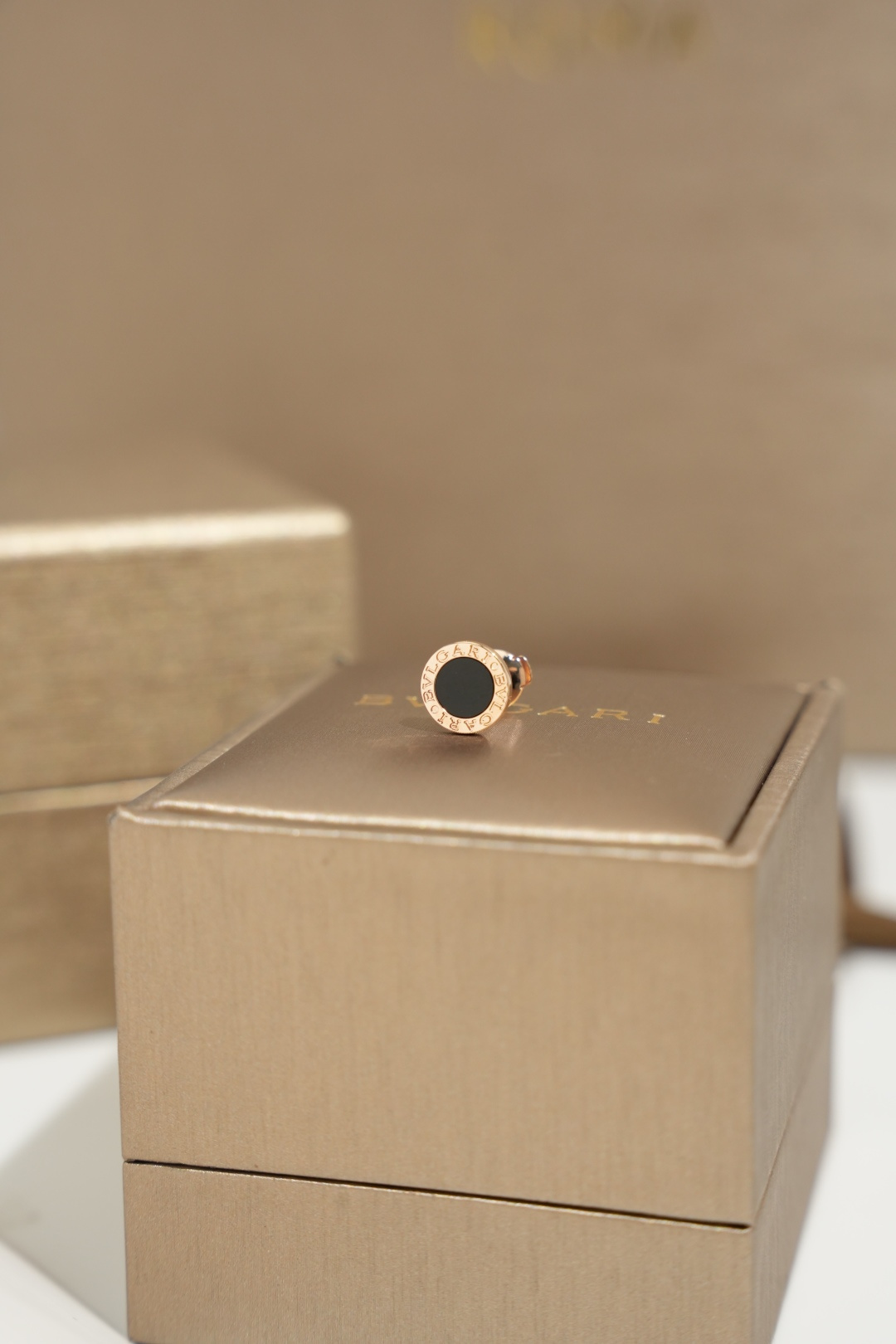 BVLGARI Black Onyx Round Earrings