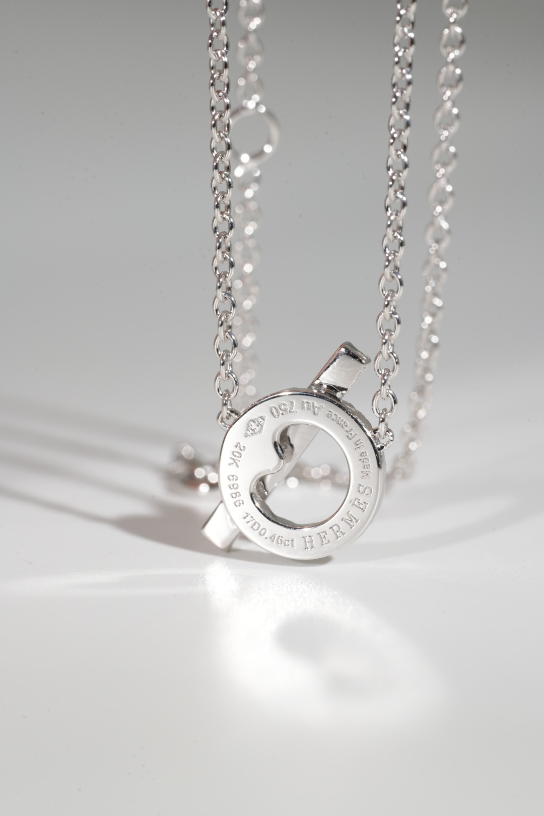 Hermès Full-Diamond “Mini Q” Necklace