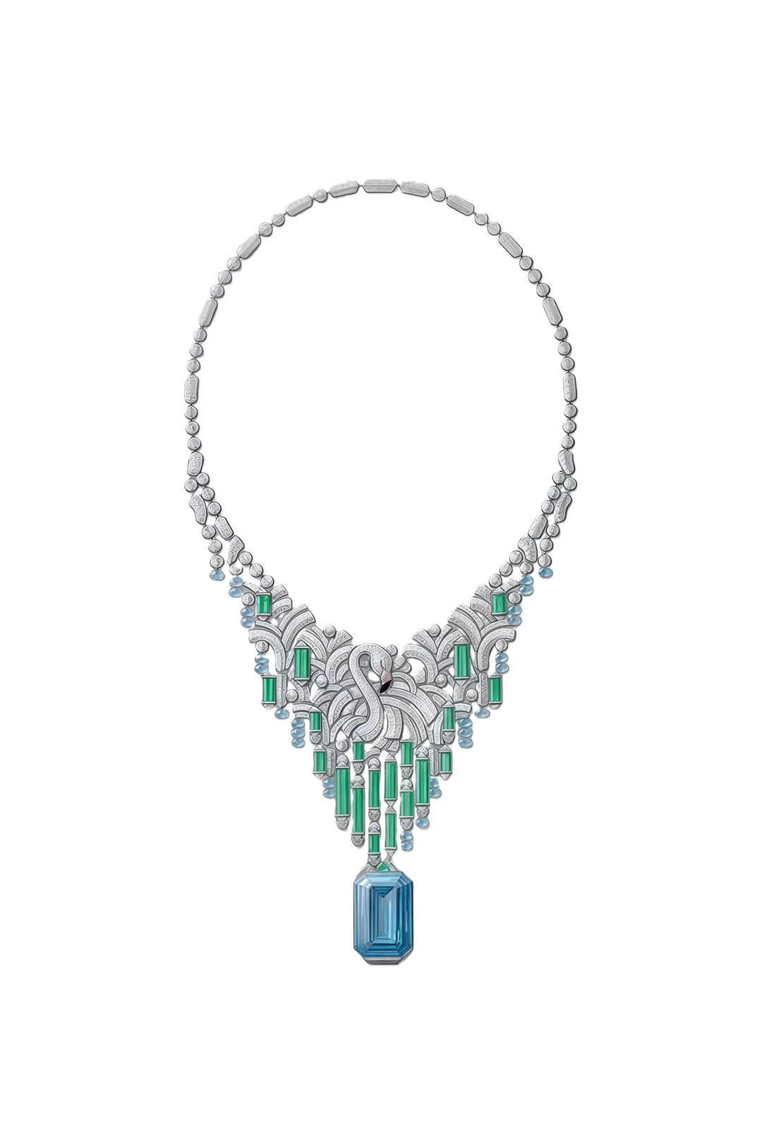 Cartier Aquamarine Flamingo Necklace