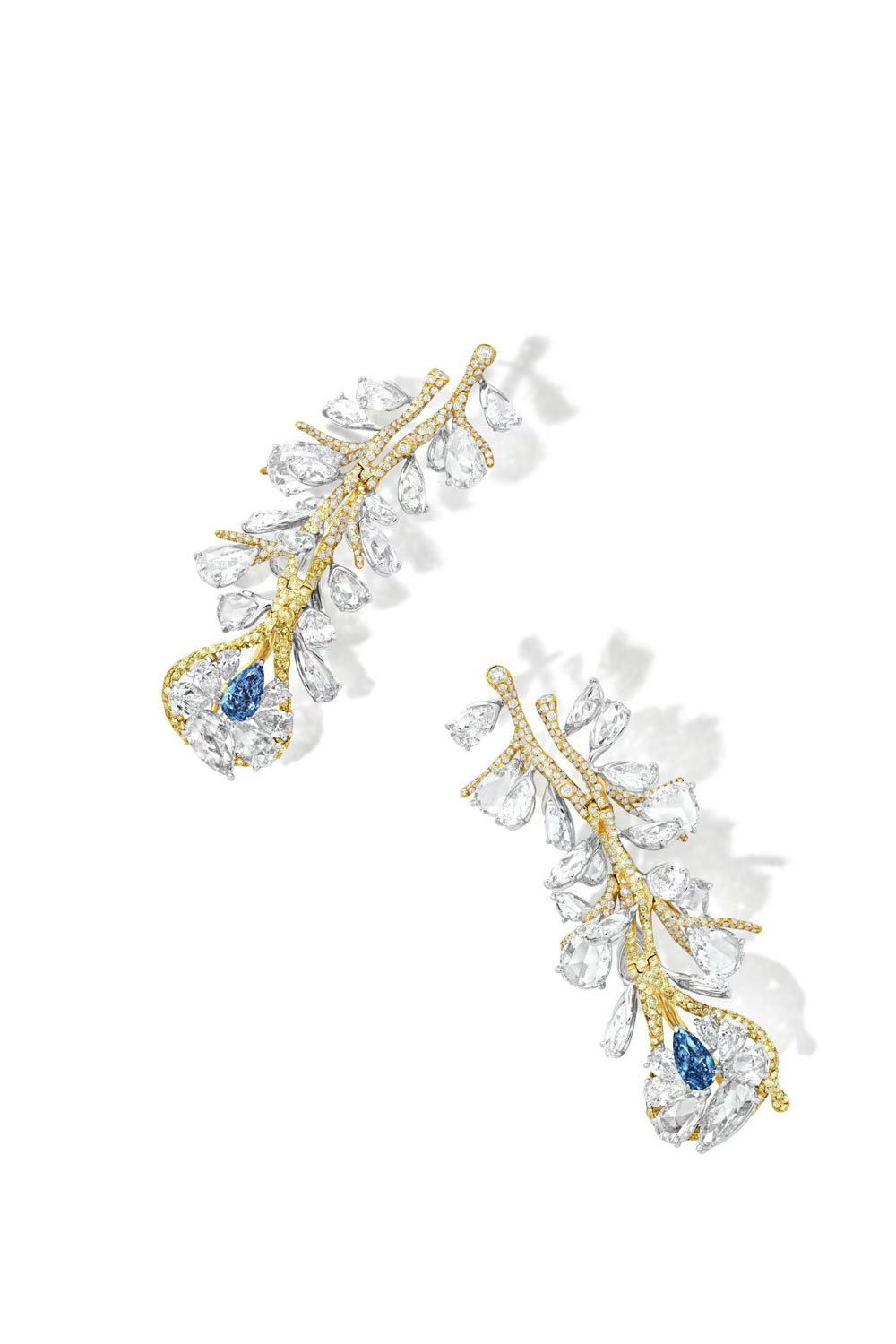 Fancy Vivid Blue Diamond Earrings