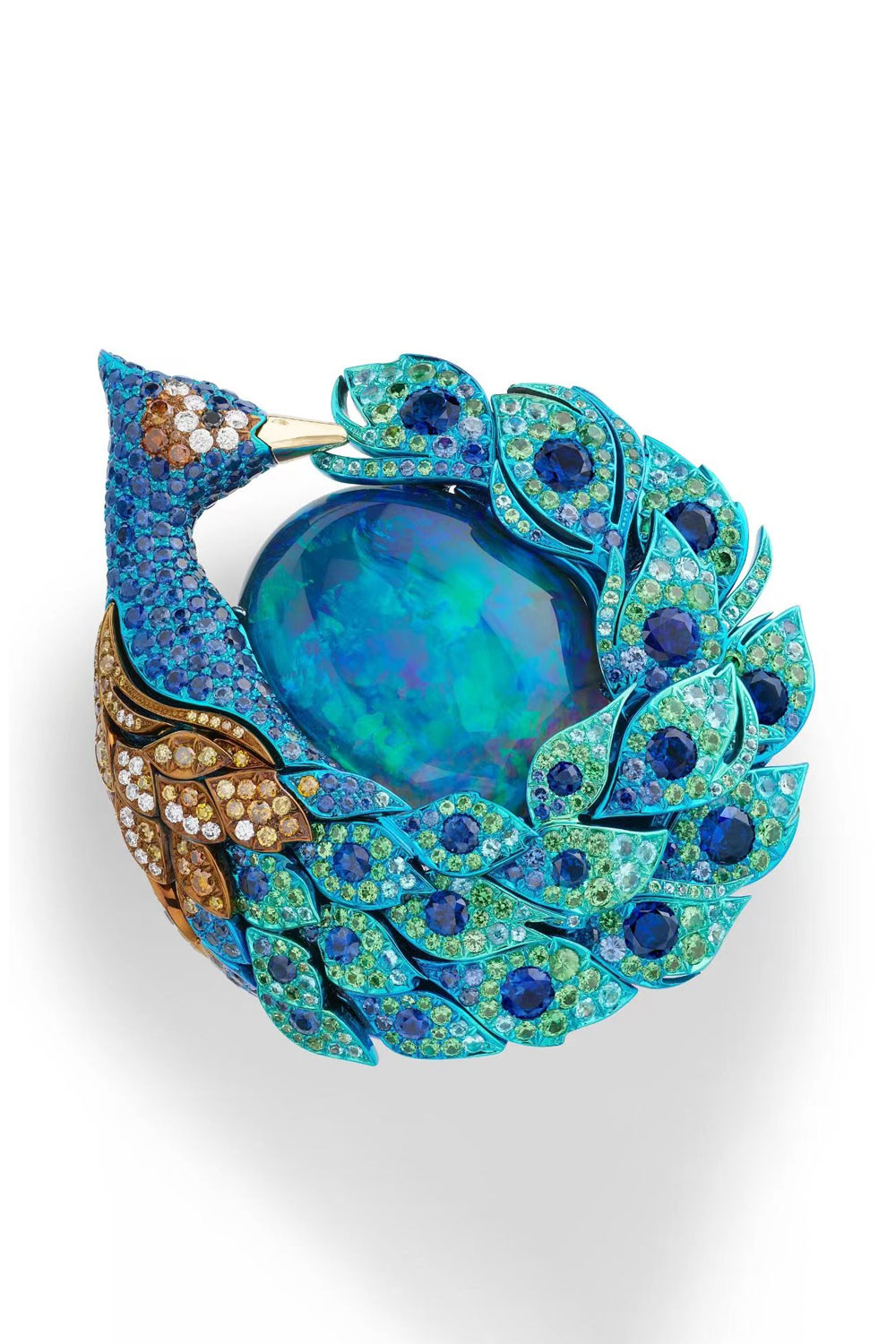 Peacock Black Opal Ring