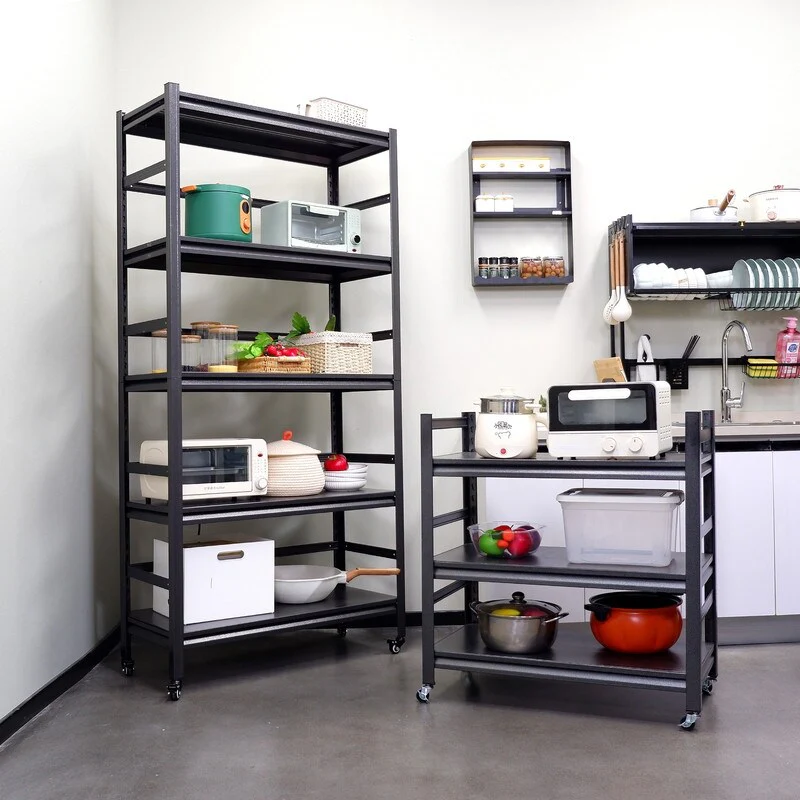 5-Tier Metal Shelving Unit Adjustable with Wheels 1750LBS Capacity