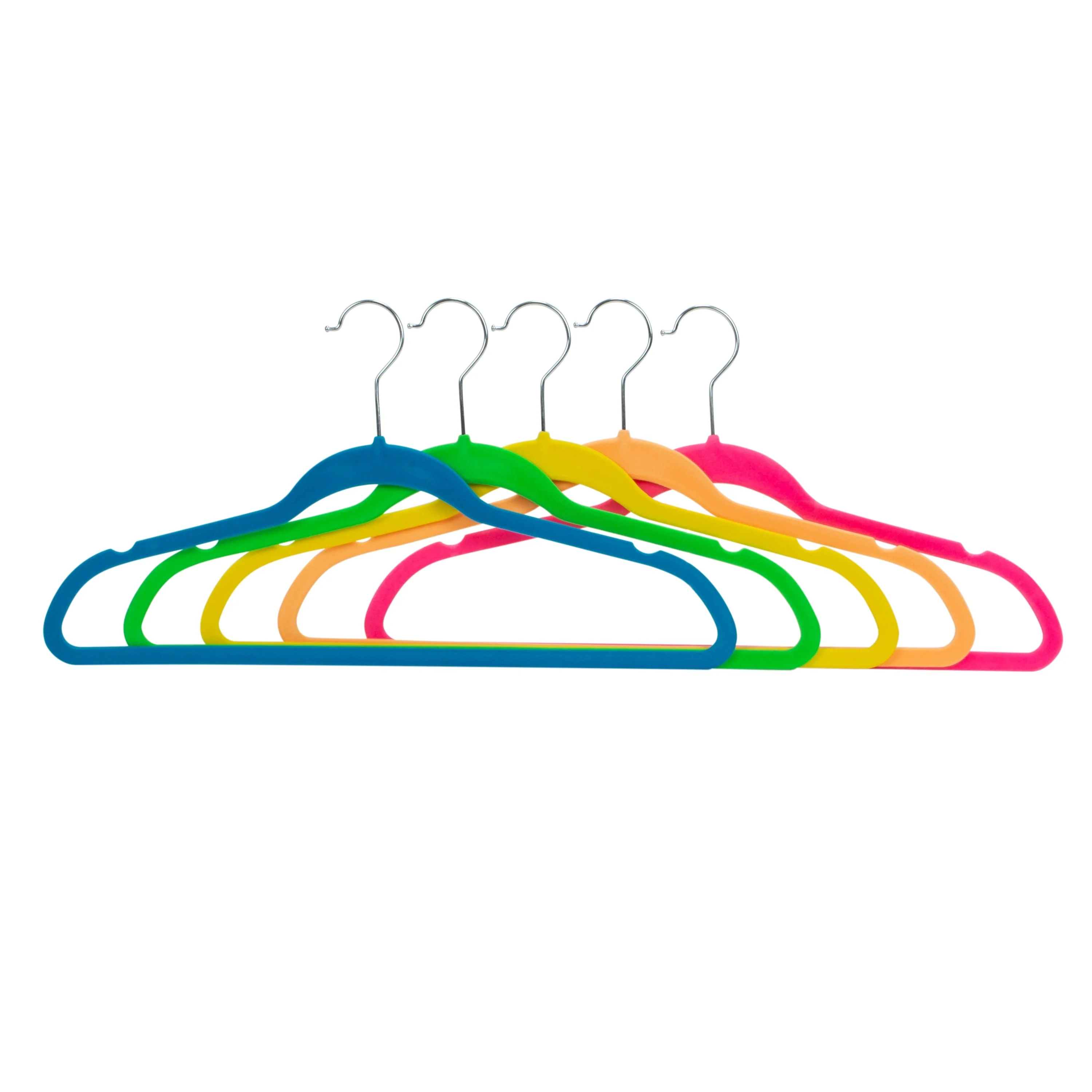 Simplify 25 Pack Slim Velvet Hangers in Neon - 9