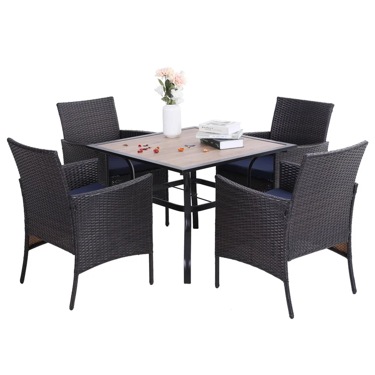 Arnzazu 4 - Person Square Outdoor Dining Set with Cushions