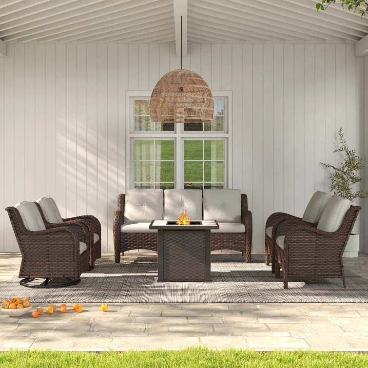 Arde 7 - Person Outdoor Seating Group with Cushions