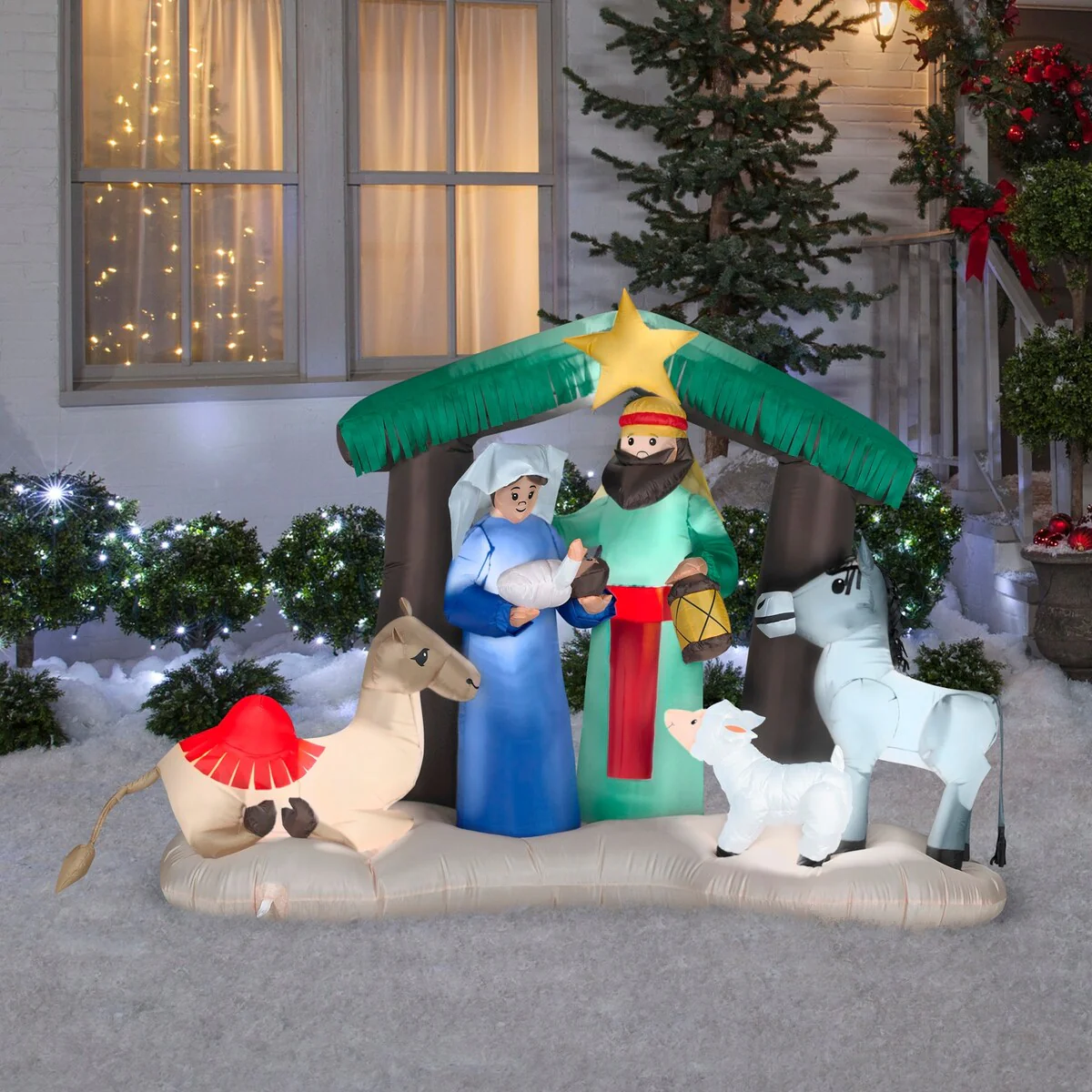 Gemmy Christmas Inflatable Nativity Scene, 4.5 ft Tall