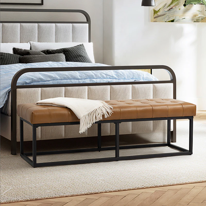 Rosana Multifunctional Use Genuine Leather Top Cushion Bench