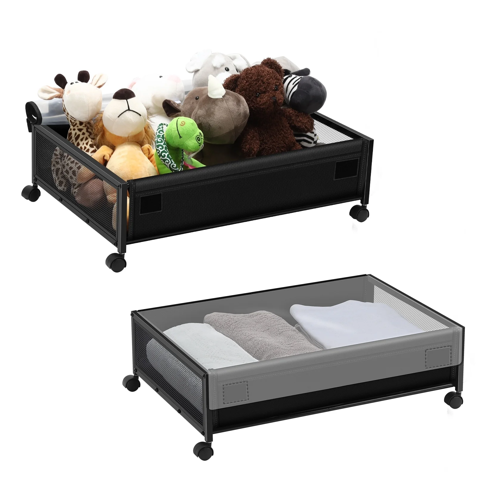 2 Packs Under Bed Storage with Wheels - 2-PCS