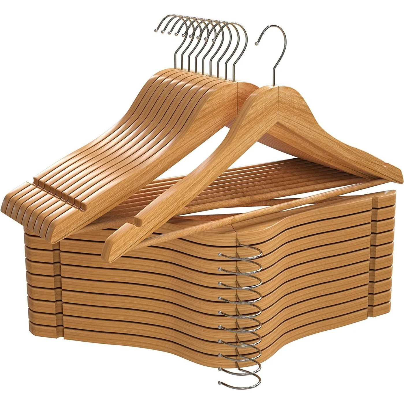 10 Pcs Wooden Suit Hangers