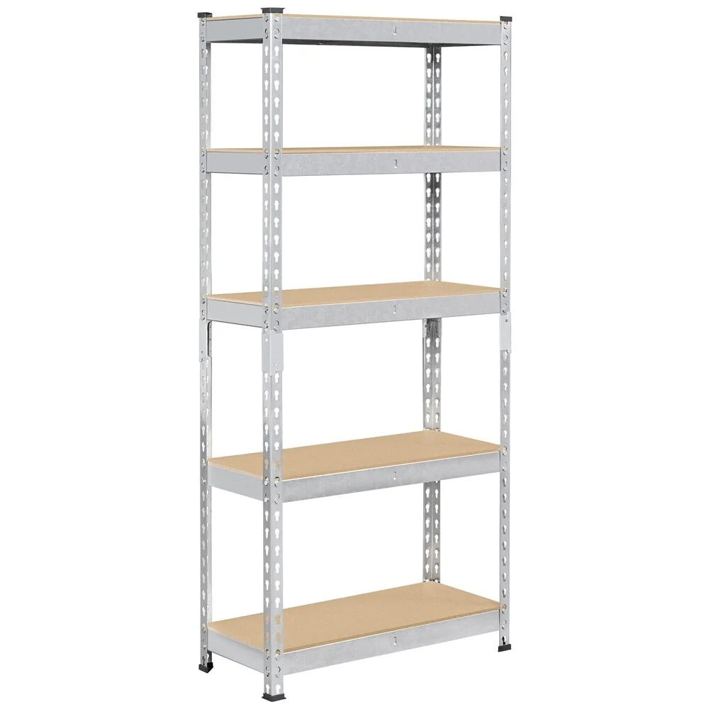 Yaheetech 5 Tiers Boltless Storage Shelf 330lb Capacity for Each Tier,Metal Frame MDF Wood Boards
