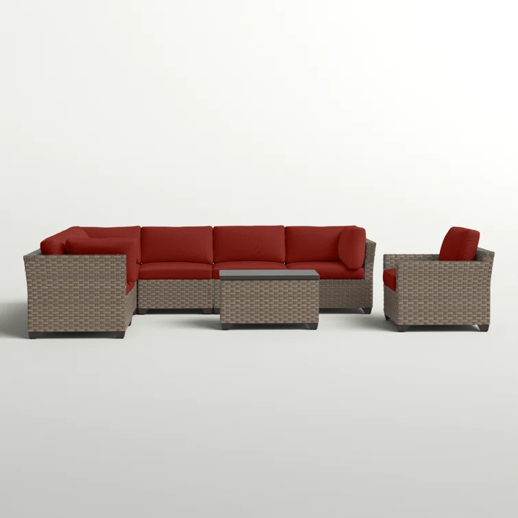 Anupras 8 Piece Sectional Seating Group with Cushions