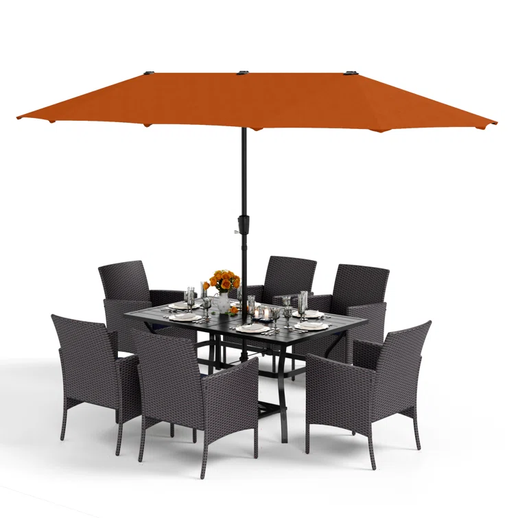 Argyri 6 - Person Rectangular Outdoor Dining Set with Cushions