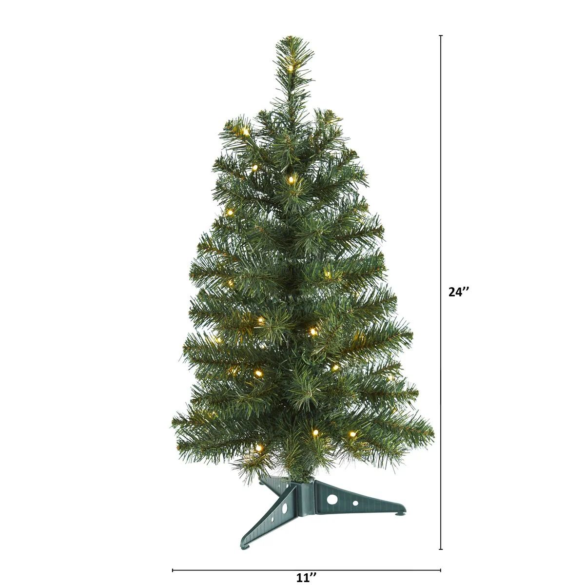 2' Green Christmas Tree with 35 LED Lights and 72 Braches