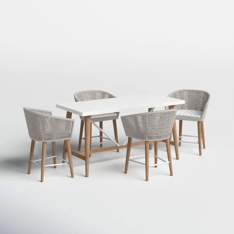 Boyd 4 - Person Rectangular Outdoor Dining Set with Cushions