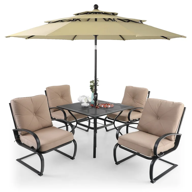Alyah 4 - Person Square Outdoor Dining Set with Cushions