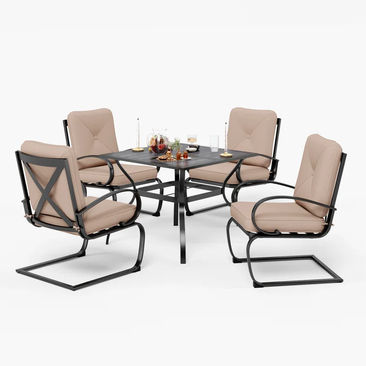 Alyah 4 - Person Square Outdoor Dining Set with Cushions