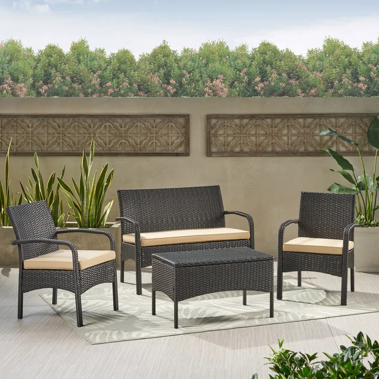 Berthony 4 - Person Outdoor Seating Group with Cushions