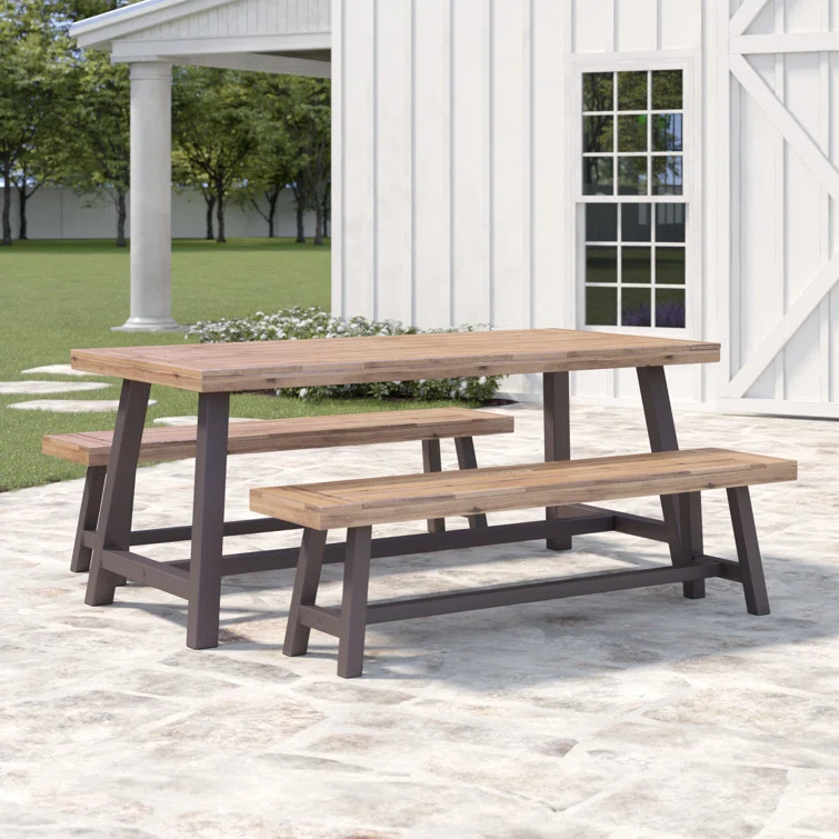 Eulene 4 - Person Rectangular Outdoor Dining Set