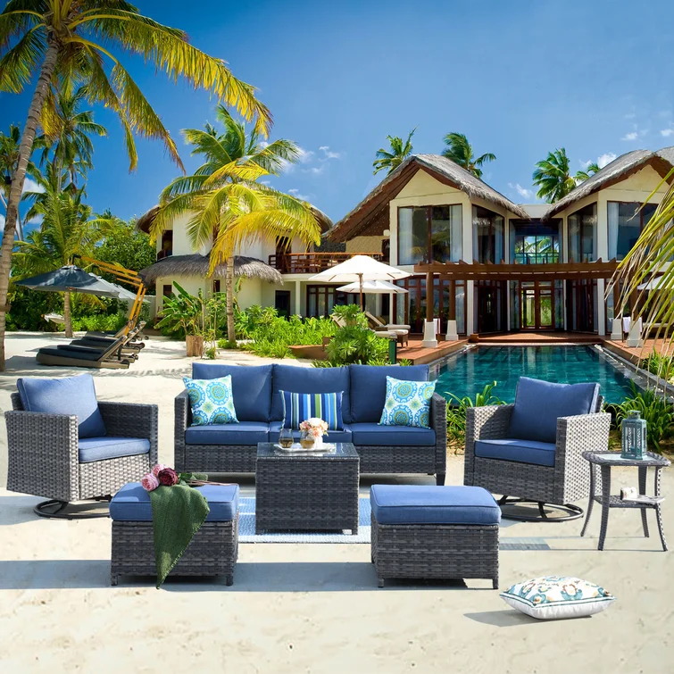 Ben 5 - Person Outdoor Seating Group with Cushions (Set of 7)