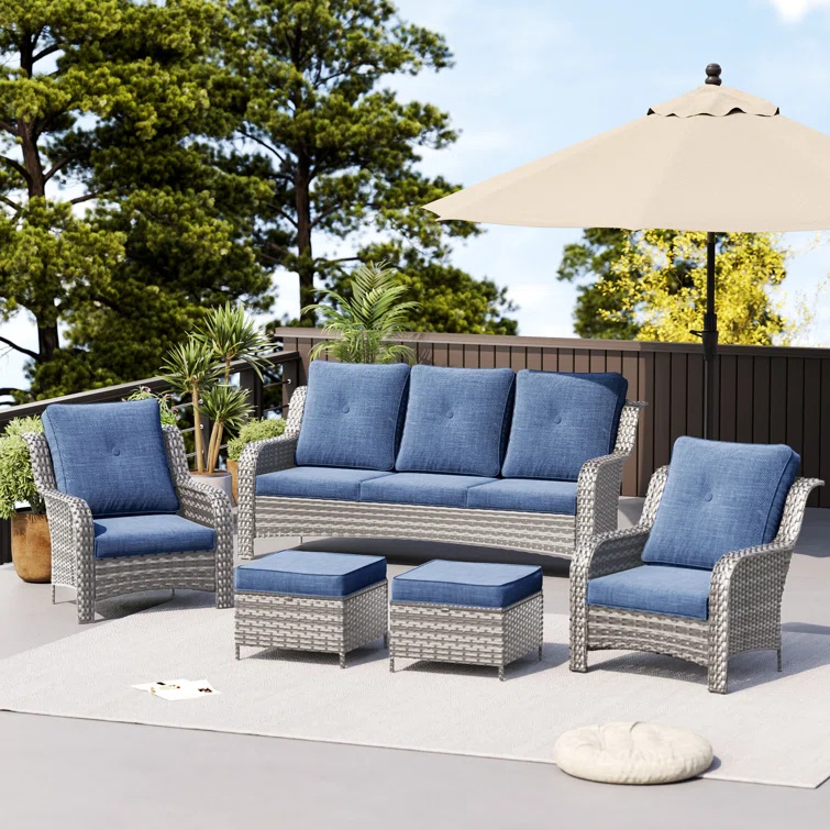 Carrion 5 - Person Outdoor Seating Group with Cushions