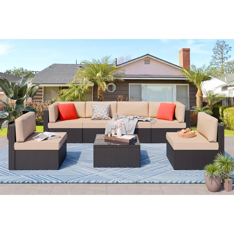 Arleht 6 - Person Outdoor Seating Group with Cushions