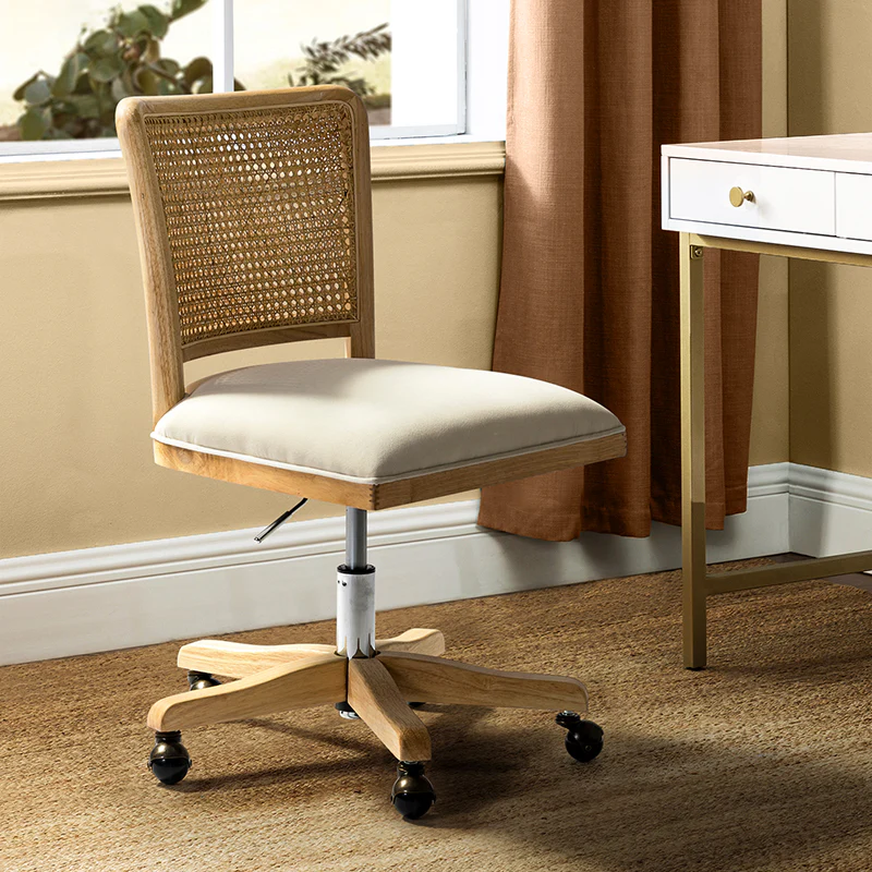Blanca Cane Task Vanity Table Chair