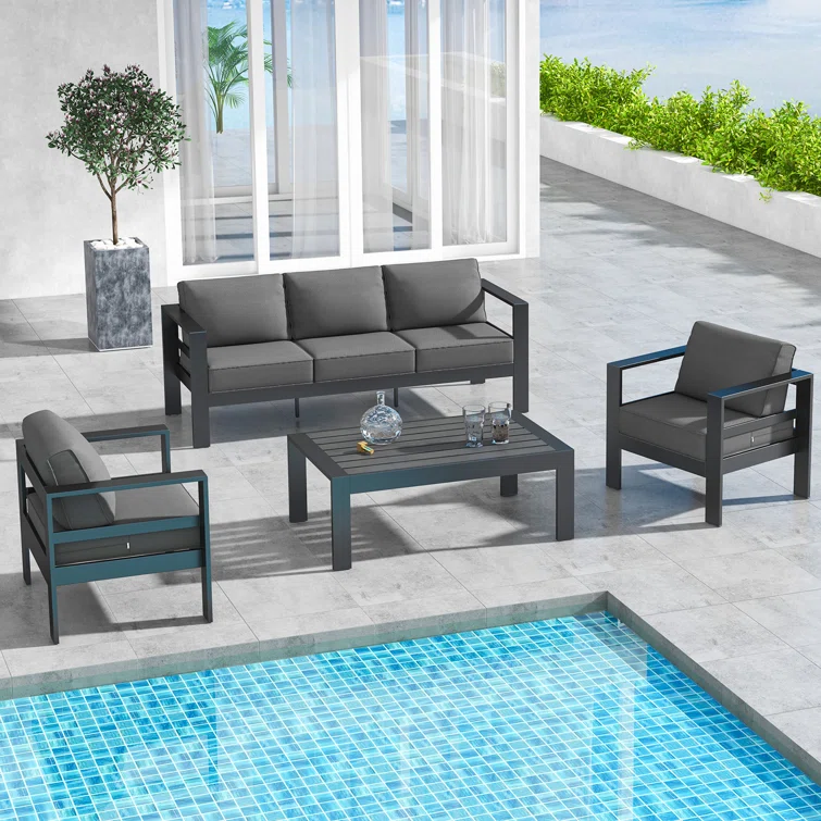 Arnhildur 5 - Person Outdoor Seating Group with Cushions