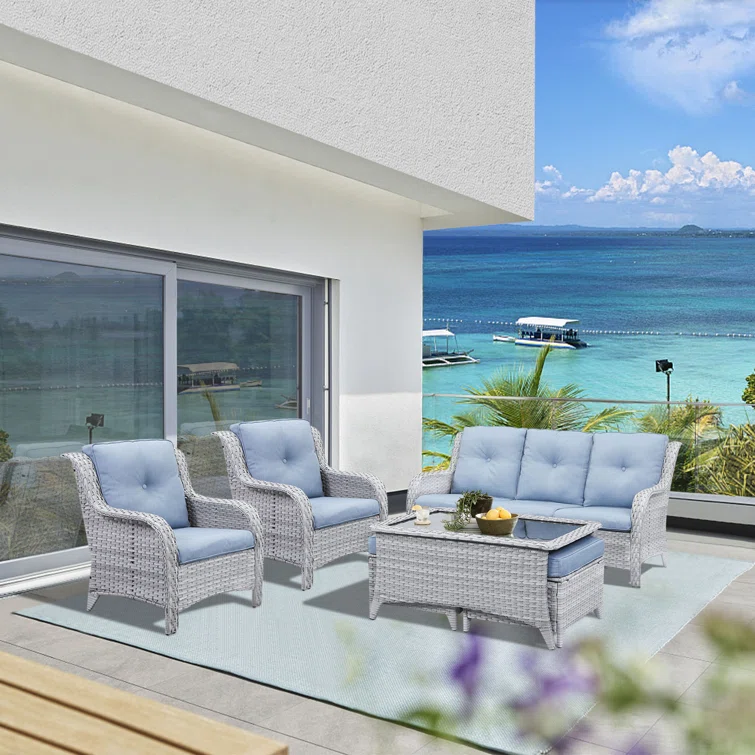 Carolina 5 - Person Outdoor Seating Group with Cushions