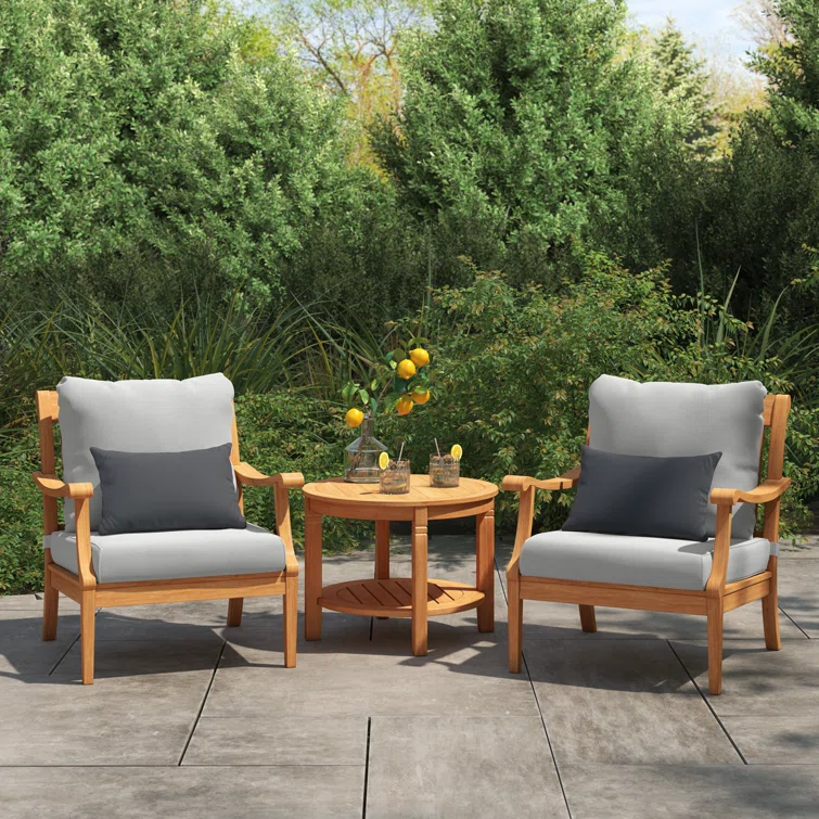 Arizona 3 - Piece Teak Outdoor Seating Group with Cushions