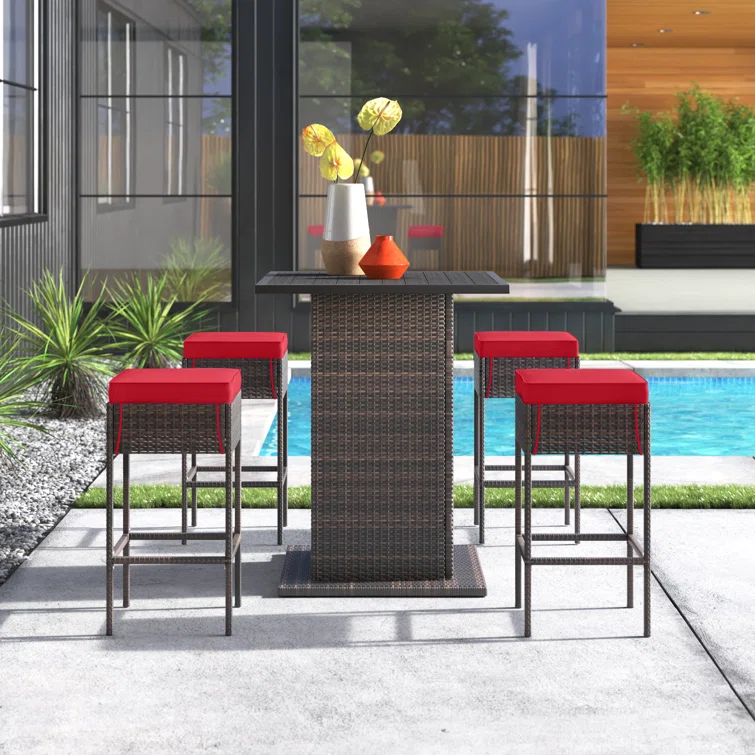 Aurelijus 4 - Person Square Outdoor Dining Set with Cushions