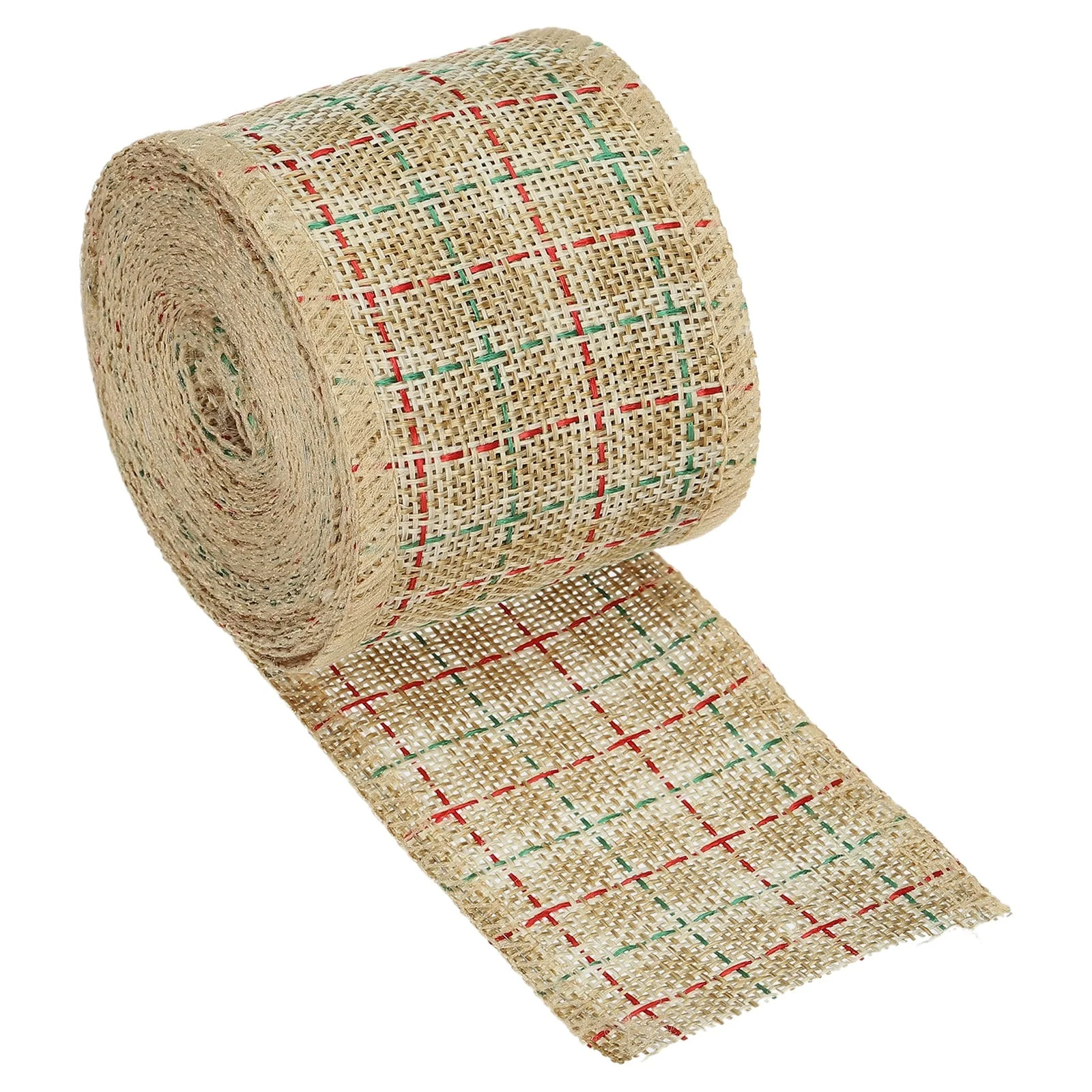 2.36 Inch Wide 6.56 Yards Gingham Ribbon Wired Edge, Light Brown Green - 2.36 inch x 6.56 Yard (W*L)