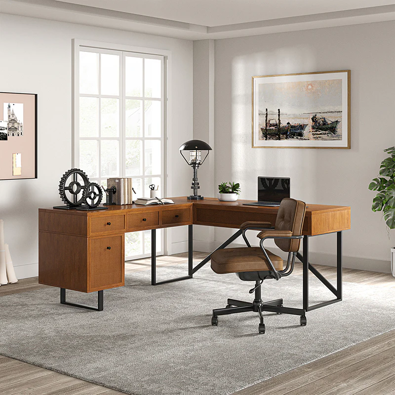 Bertrame L Shape Lift Top Office Desk