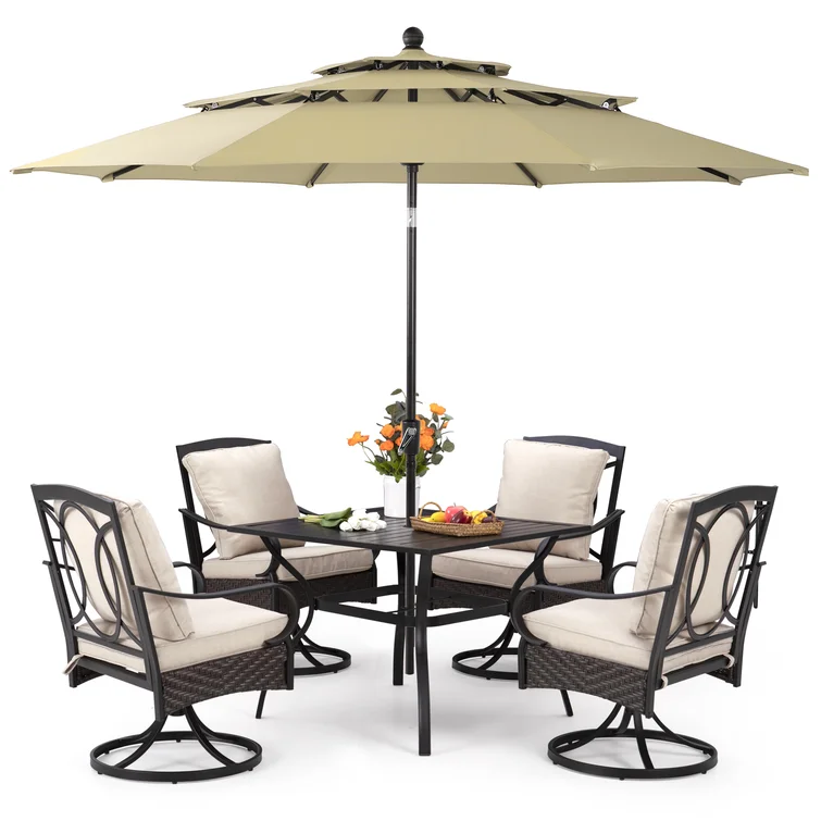 Alyah 4 - Person Square Outdoor Dining Set with Cushions