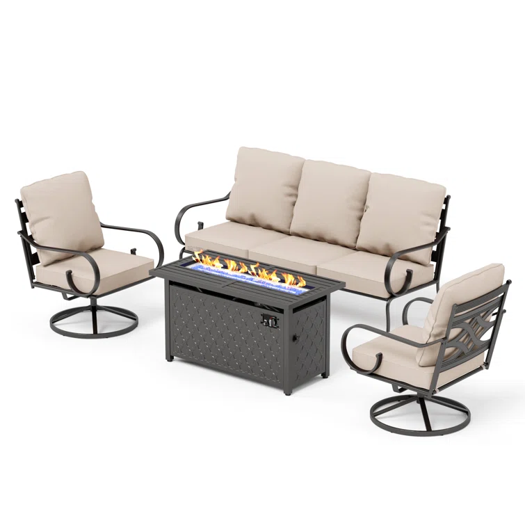 Asfand 5 - Person Outdoor Seating Group with Cushions