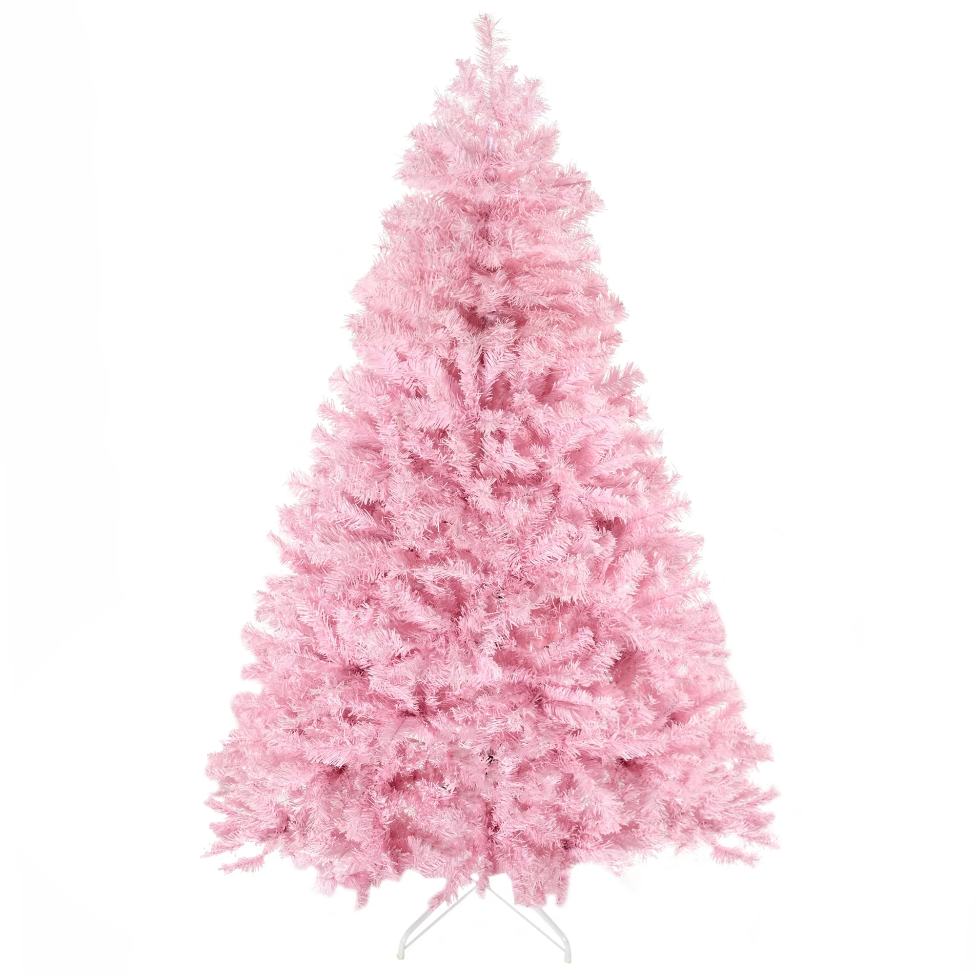 Wide-Shaped 6ft Pink Christmas Tree Flame-Retardant and Easy to Assemble with Auto-Open Branches