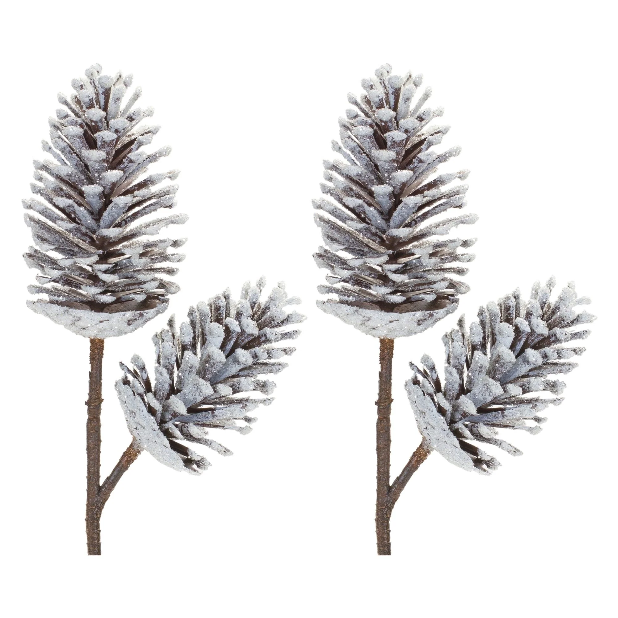2 Piece Set Pine Cone Artificial Christmas Picks 28