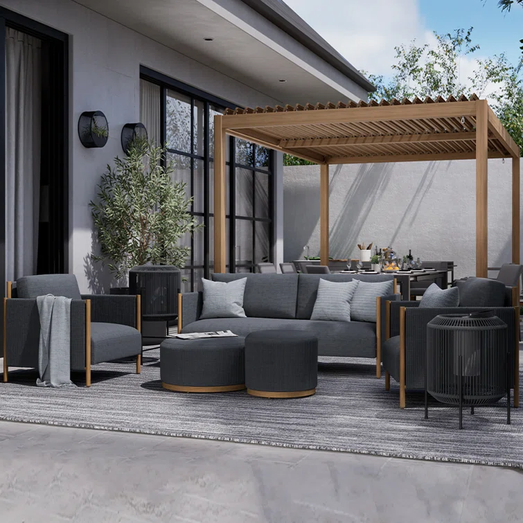 Briles 6 - Person Outdoor Seating Group with Cushions