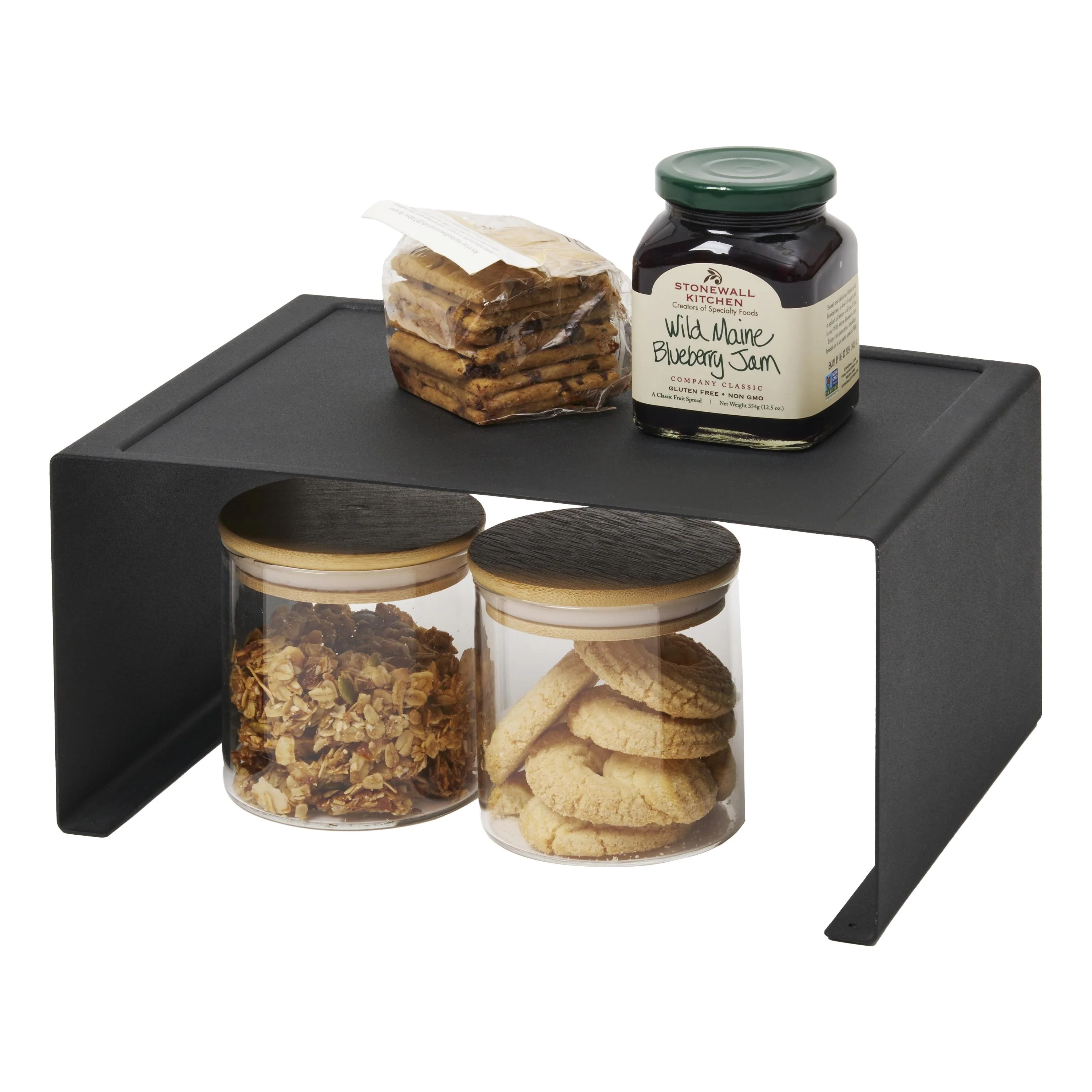 Yamazaki Home Stackable Countertop Shelf - Two Sizes, Steel, Large, Stack up to two, Holds 11 lbs