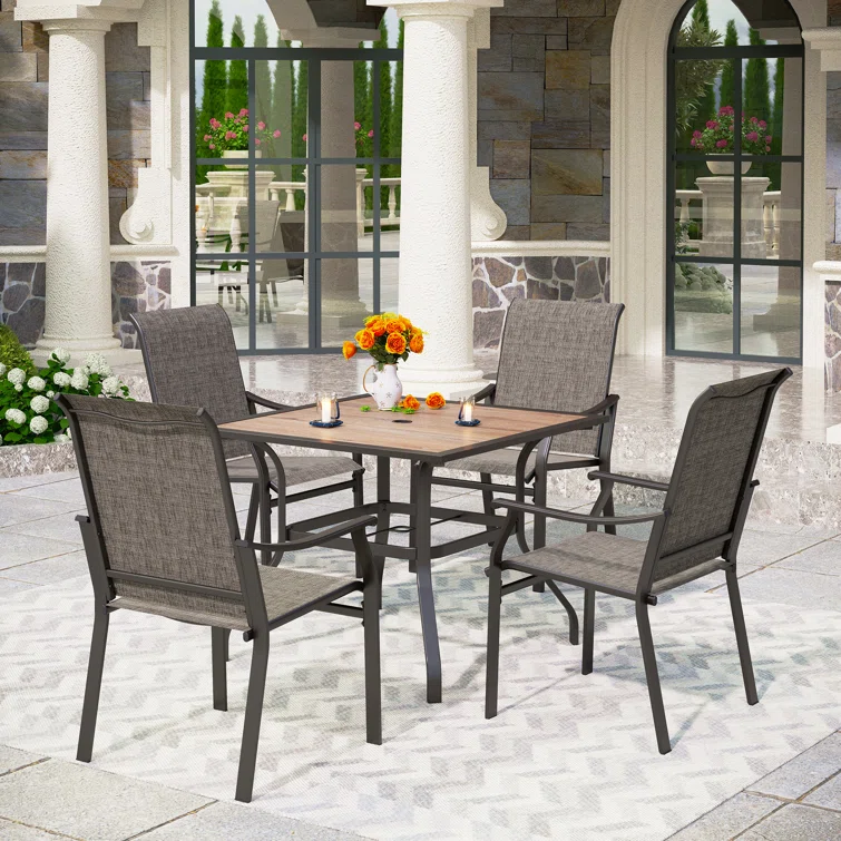 Basima 4 - Person Square Outdoor Dining Set